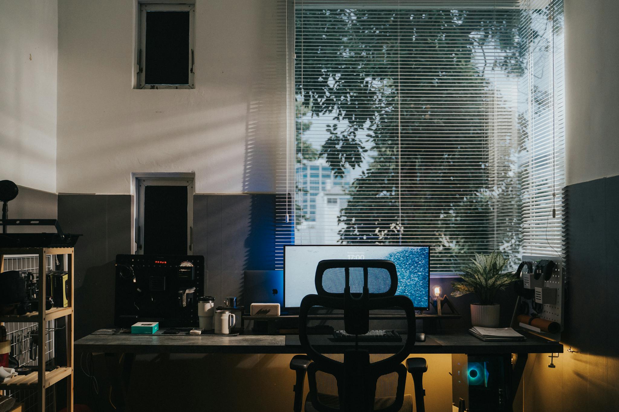 Computer Desk a Under the Corner Window