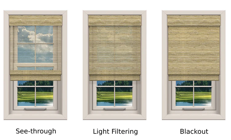 Woven wood shades options